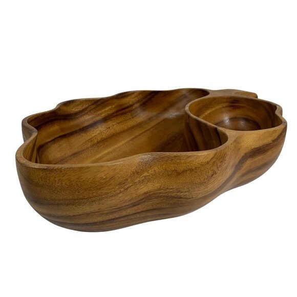 LARGE Beautiful Monkeypod Wood Serving Bowl Coffee Table Decor Vintage - Picture 3 of 13